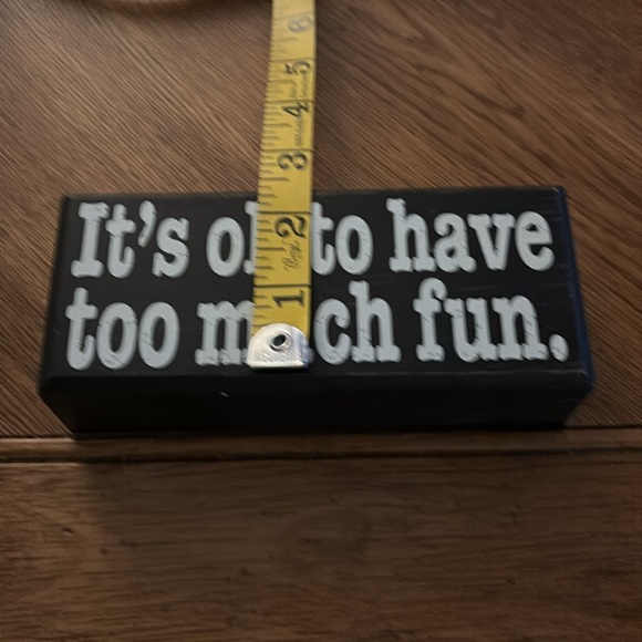 New Plaque. “It’s ok to have too much fun”. - Picture 5 of 5